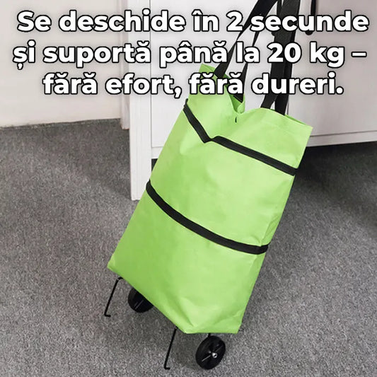 Cărucioar de cumpăraturi pliabil - CăruciorLaFix™